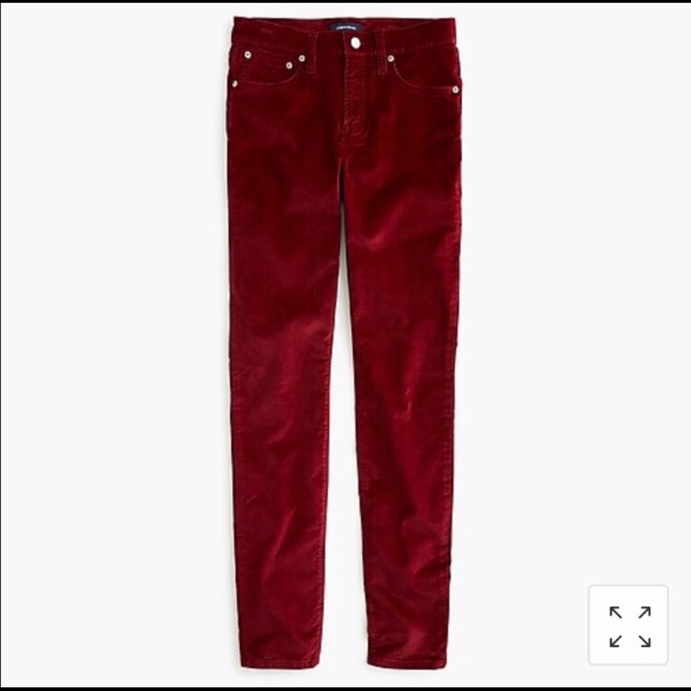 J Crew Toothpick Skinny Velvet Jeans Size 25